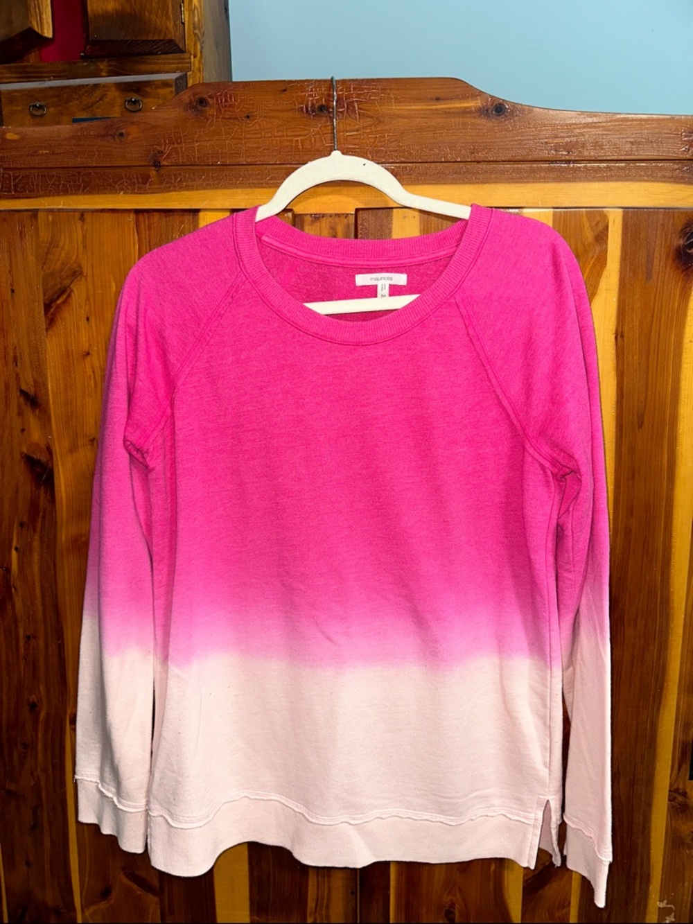 Maurices Bright Pink Ombré Crewneck Sweatshirt